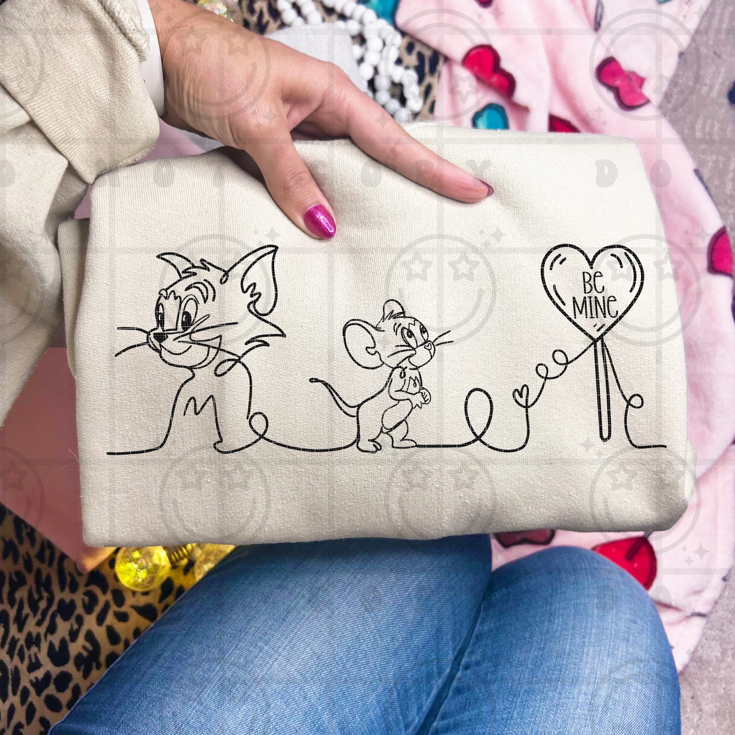 Be Mine Character Line Drawing PNG Digital Download