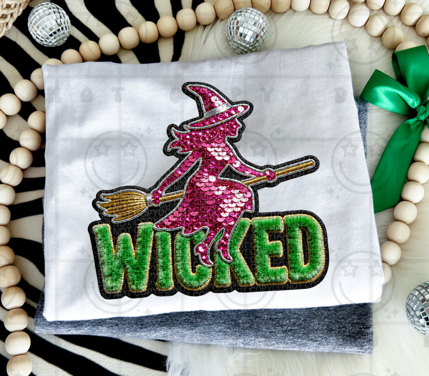 Wicked faux sequin PNG digital download