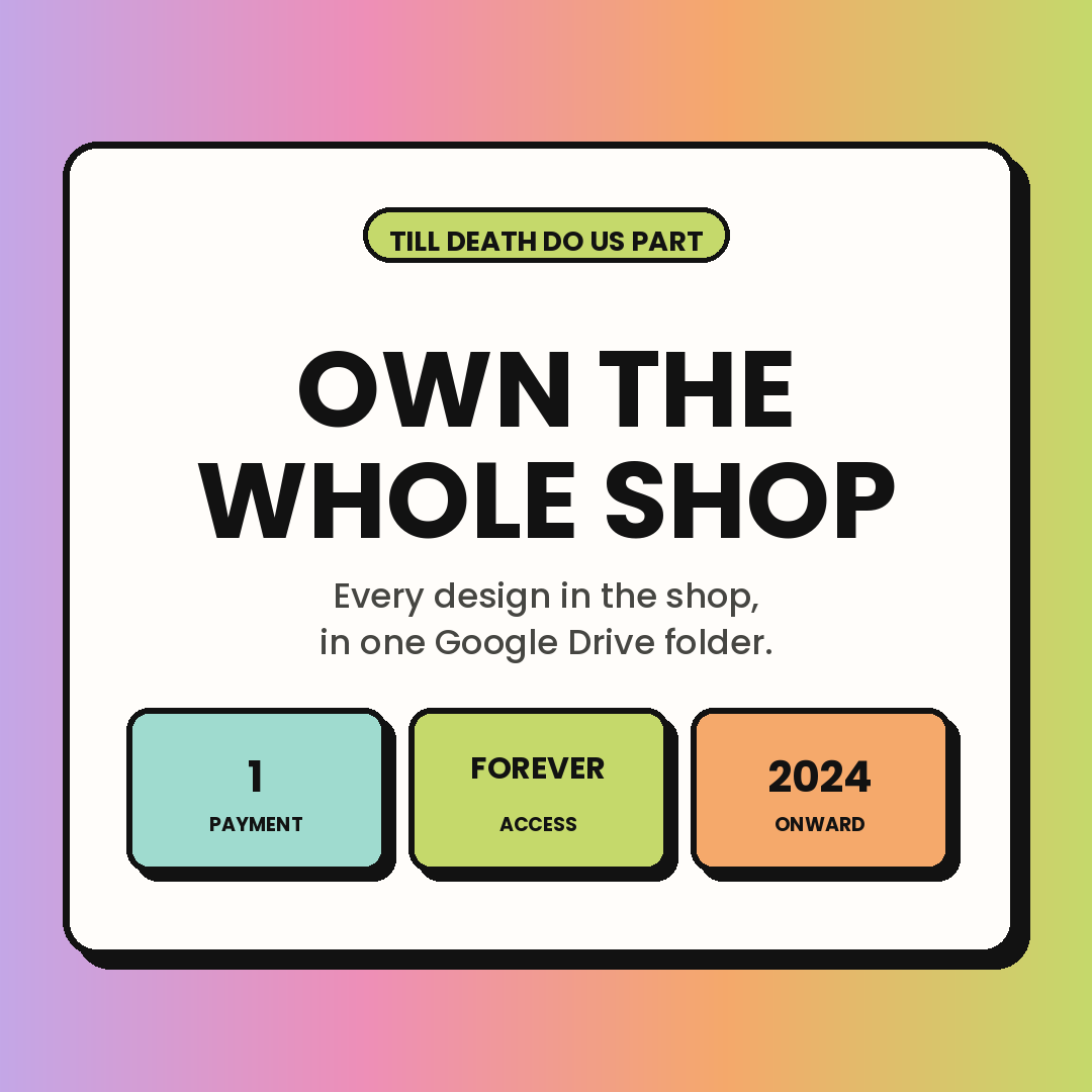 Own The Whole Shop | Every PNG, Mockup, Clipart Element + Font in One Google Drive