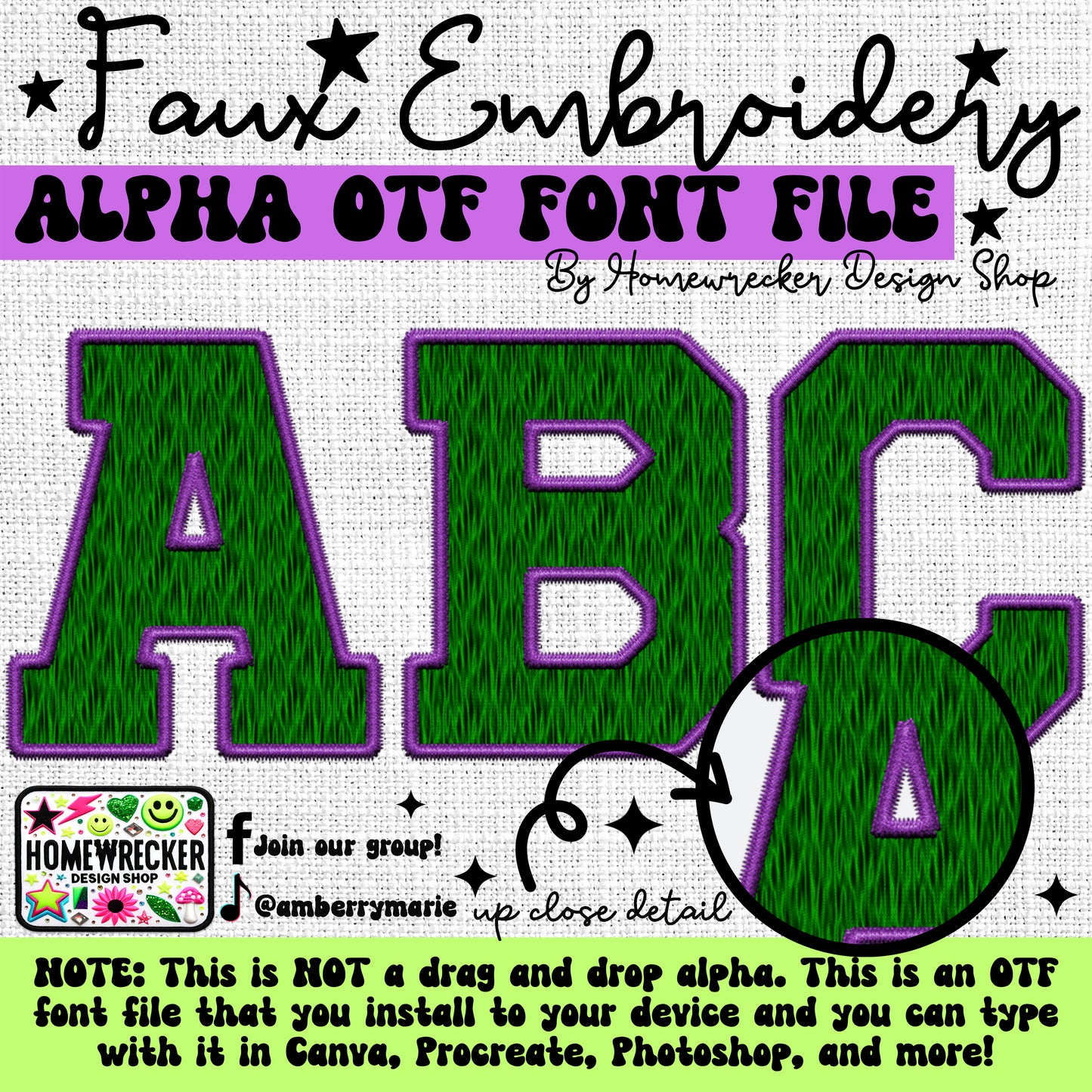 Mardi Gras Pattern Faux Embroidery 5pc OTF FONT Bundle