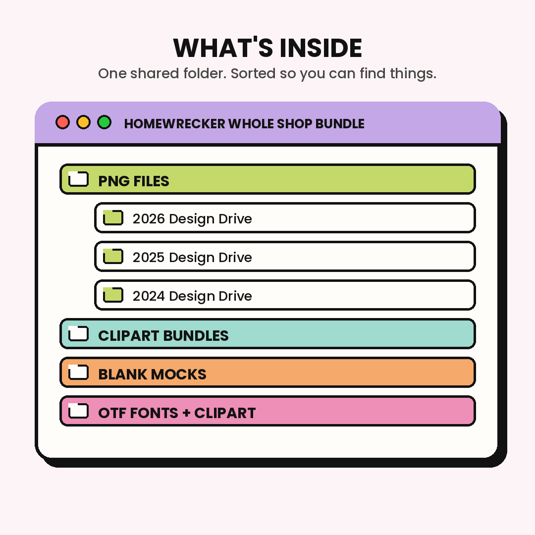 Own The Whole Shop | Every PNG, Mockup, Clipart Element + Font in One Google Drive