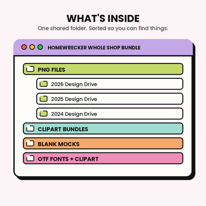 Own The Whole Shop | Every PNG, Mockup, Clipart Element + Font in One Google Drive