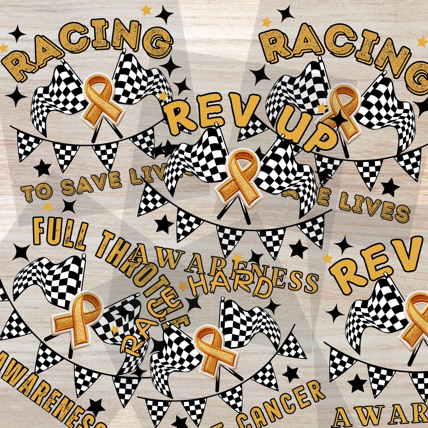 Race Hard Beat Cancer GOLD Childhood cancer Awareness PNG