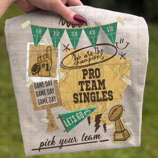 FOOTBALL VINTAGE COLLAGE PRO TEAMS *SINGLES*