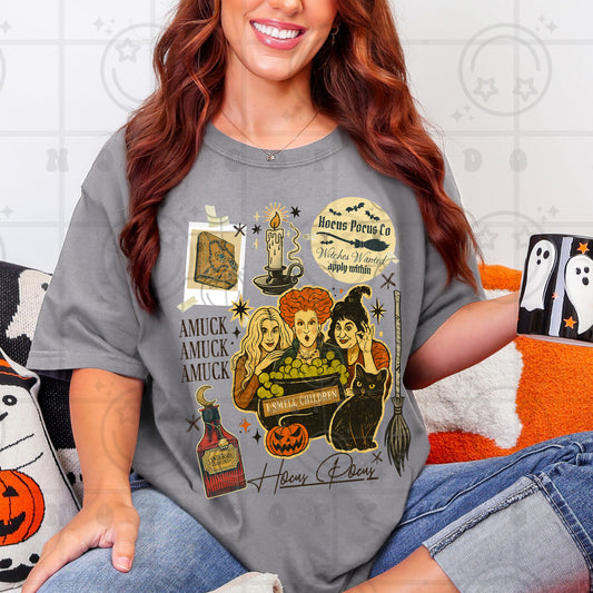 Vintage Halloween Movie Collage PNG