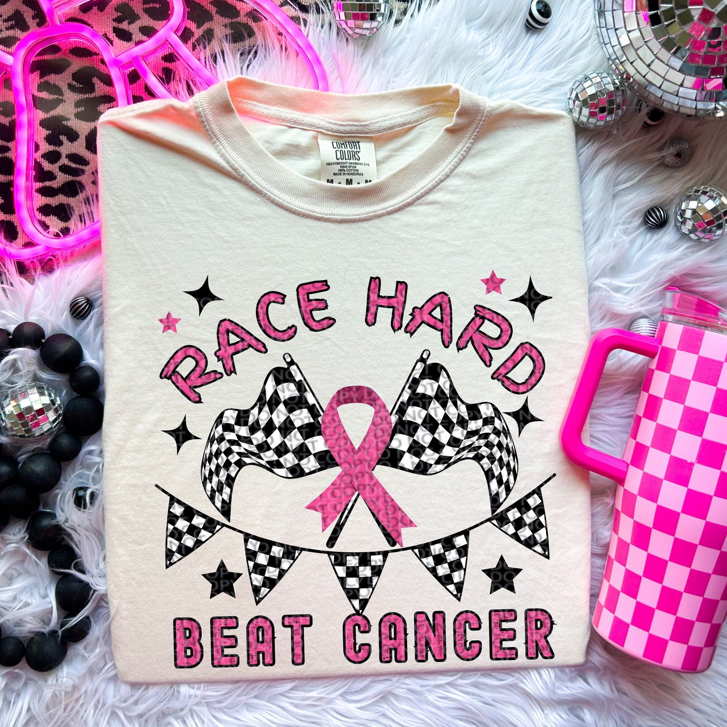 Race Hard PINK Breast cancer Awareness PNG