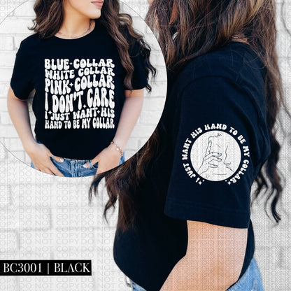 Blue collar white collar pink collar, I just want his hand to be my collar, throat necklace, smut, PNG digital download, wavy font design