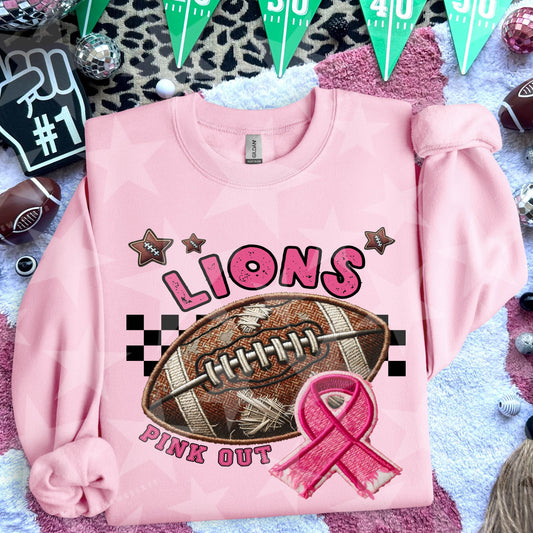 Lions Pink Out BC Awareness Team Spirit PNG