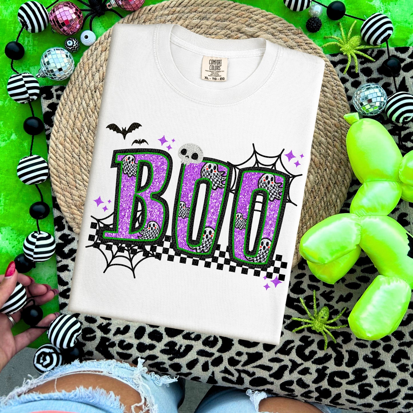 Boo | Halloween Faux Embroidery PURPLE PNG