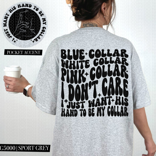 Blue collar white collar pink collar, I just want his hand to be my collar, throat necklace, smut, PNG digital download, wavy font design