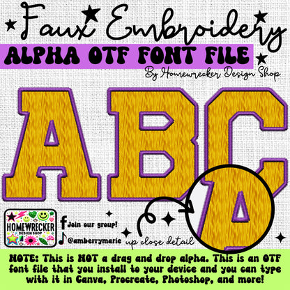 Mardi Gras Pattern Faux Embroidery 5pc OTF FONT Bundle