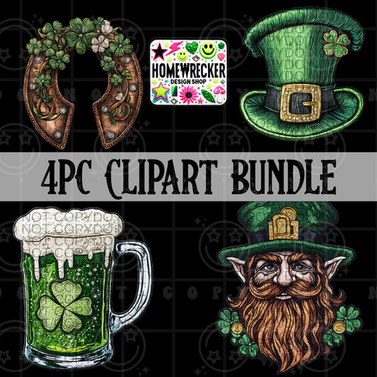 4pc Mixed St. Patrick's Day Clipart Bundle