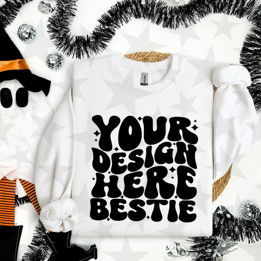 G18000 White Crewneck Sweatshirt Mockup | Halloween