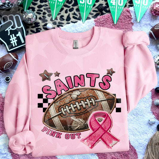 Saints Pink Out BC Awareness Team Spirit Pon