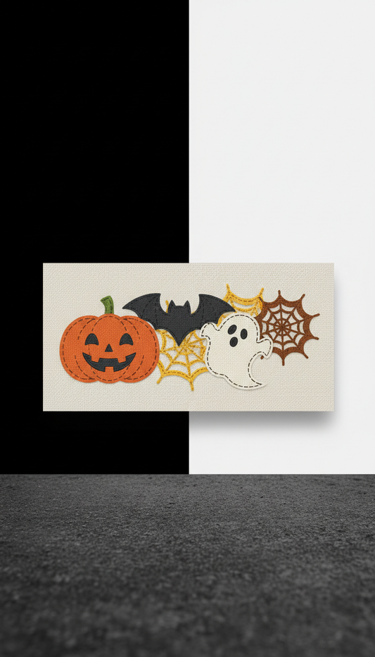 Faux Applique Halloween Banner SVG
