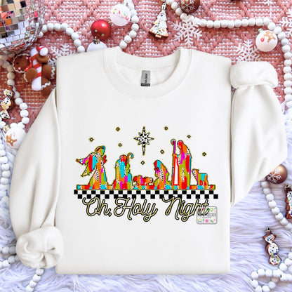Oh Holy Night Nativity Brushstrokes