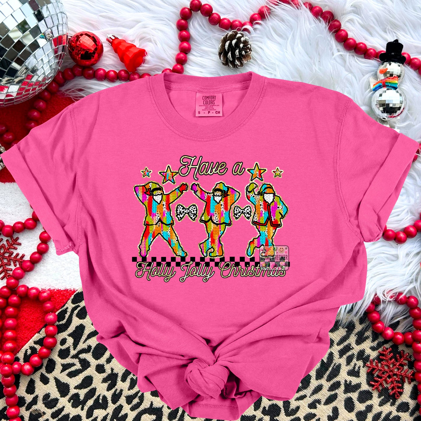 Holly Jolly Christmas Brushstrokes Santas