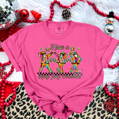 Holly Jolly Christmas Brushstrokes Santas