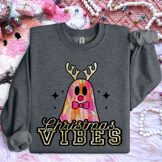 Christmas Vibes Ghost Reindeer | Christmas PNG