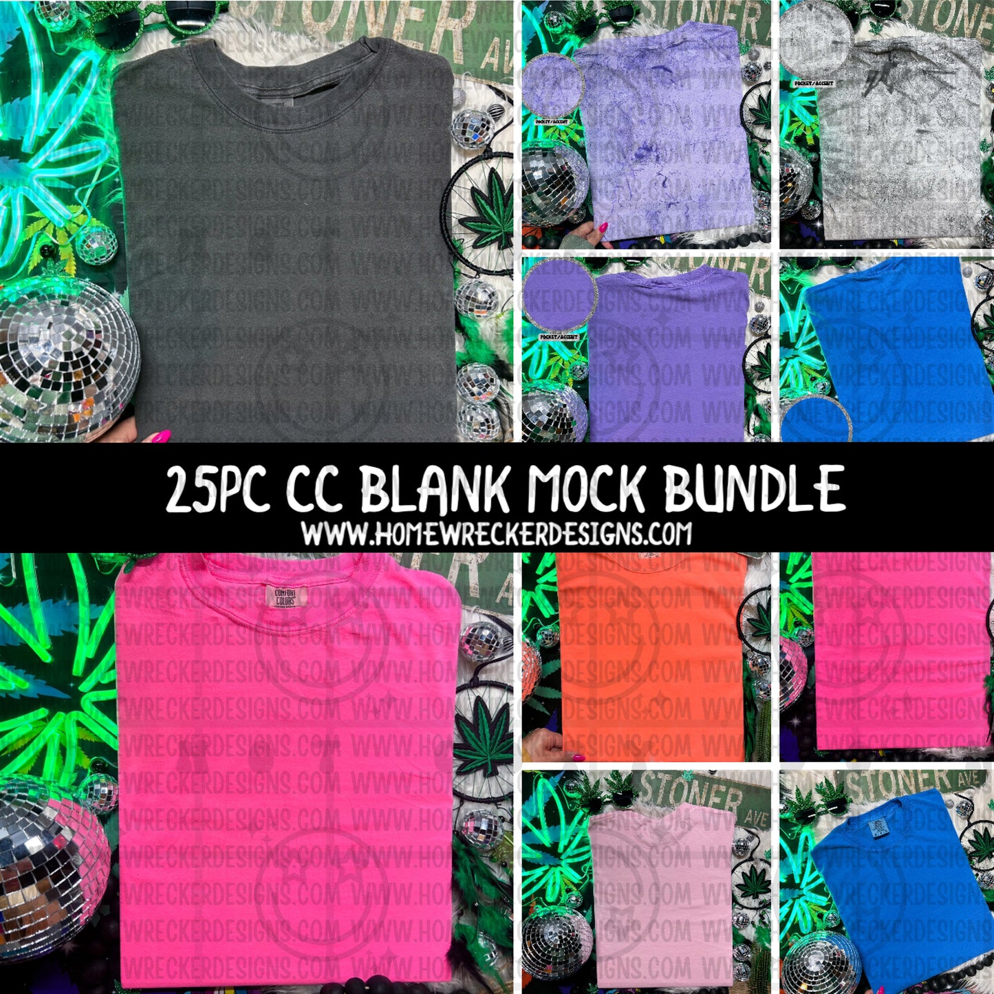25PC BLANK MOCKUP COMFORT COLORS BUNDLE | 420 THEMED