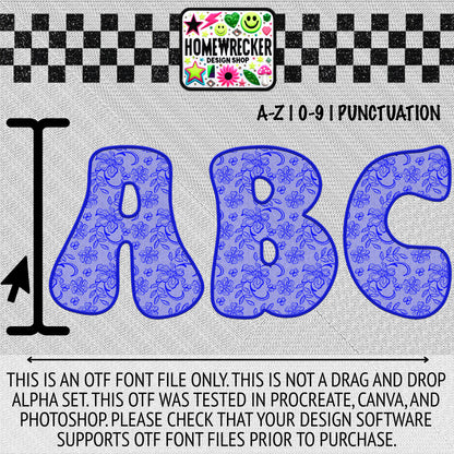 Faux Embroidery Lace Groovy Style | OTF FONT BUNDLE | 12 OTF FONT FILES