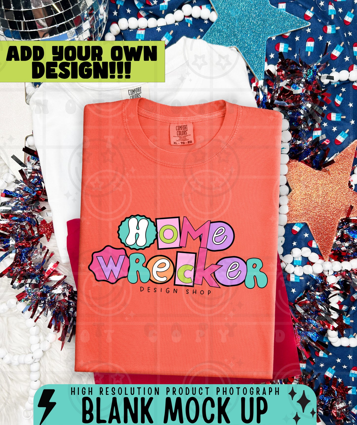 CC1717 July 4th STACKED TSHIRT MOCKS | BUNDLE OR SINGLES