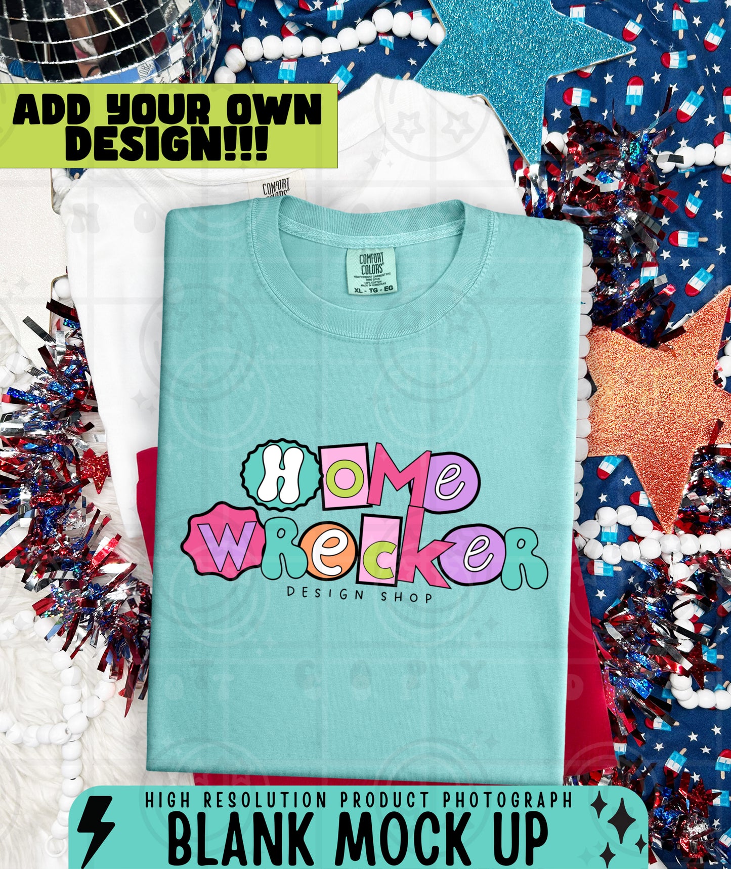 CC1717 July 4th STACKED TSHIRT MOCKS | BUNDLE OR SINGLES