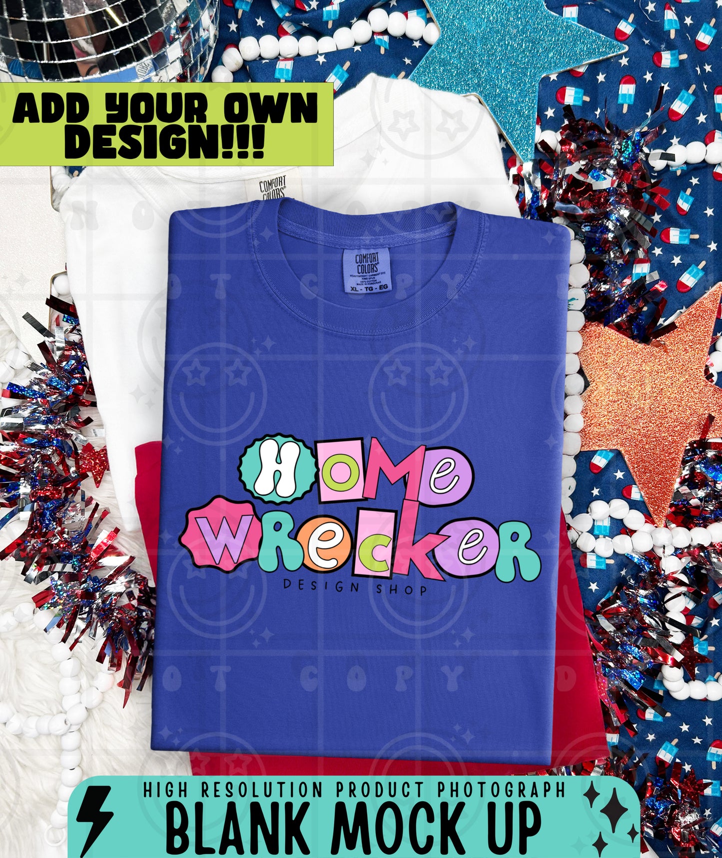 CC1717 July 4th STACKED TSHIRT MOCKS | BUNDLE OR SINGLES