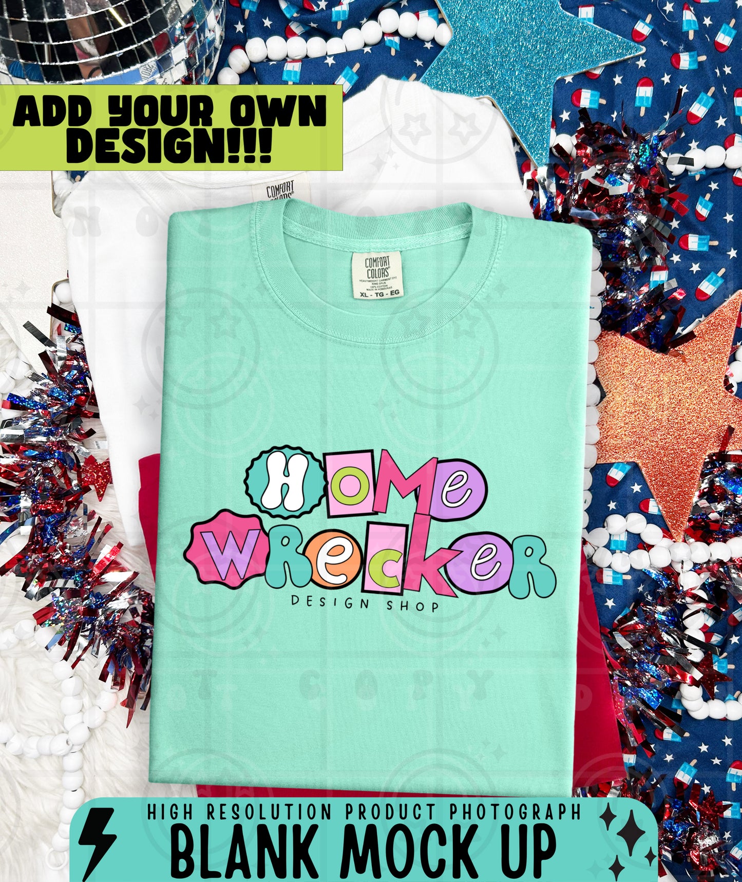 CC1717 July 4th STACKED TSHIRT MOCKS | BUNDLE OR SINGLES