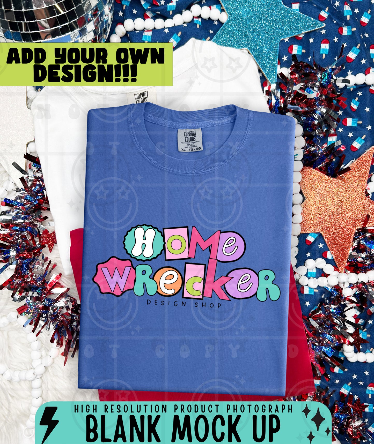 CC1717 July 4th STACKED TSHIRT MOCKS | BUNDLE OR SINGLES