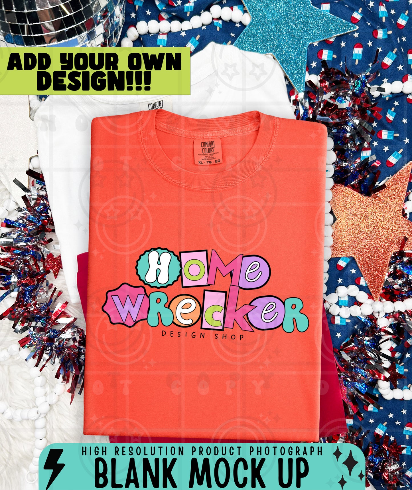 CC1717 July 4th STACKED TSHIRT MOCKS | BUNDLE OR SINGLES