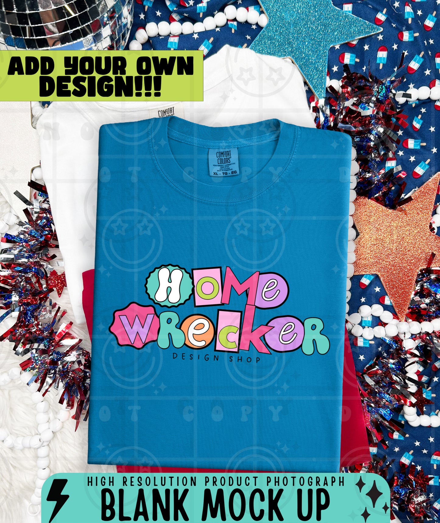 CC1717 July 4th STACKED TSHIRT MOCKS | BUNDLE OR SINGLES