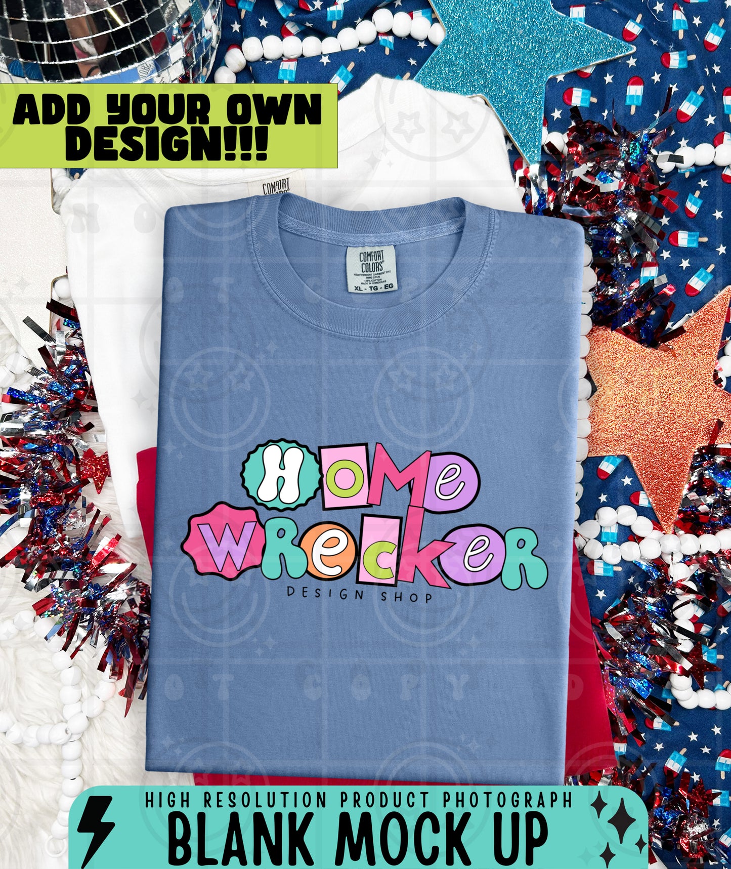 CC1717 July 4th STACKED TSHIRT MOCKS | BUNDLE OR SINGLES