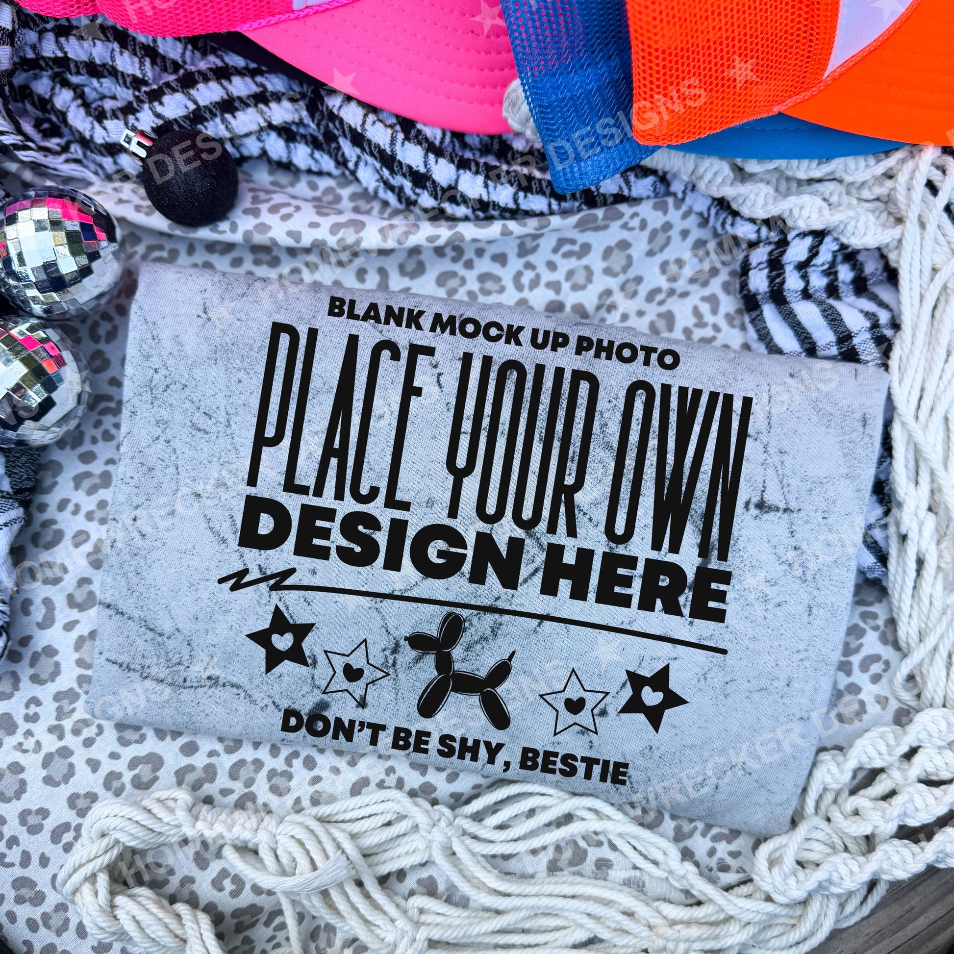 Blank Comfort Colors Colorblast t-shirt in Smoke, flat lay mockup photo from Homewrecker Design Shop