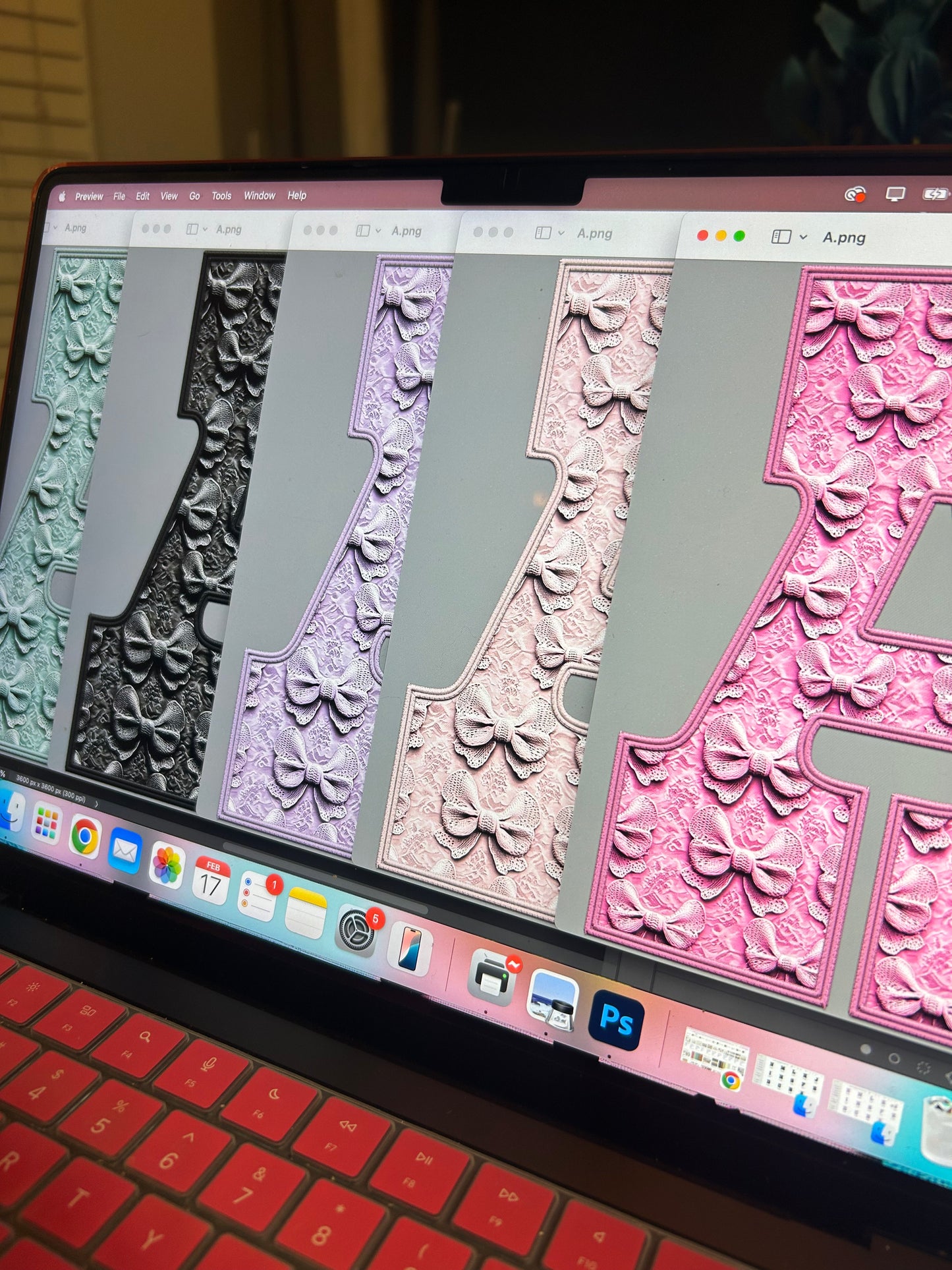 Faux Embroidery/Bow Block Letter Style | OTF FONT BUNDLE | 5 OTF FONT FILES