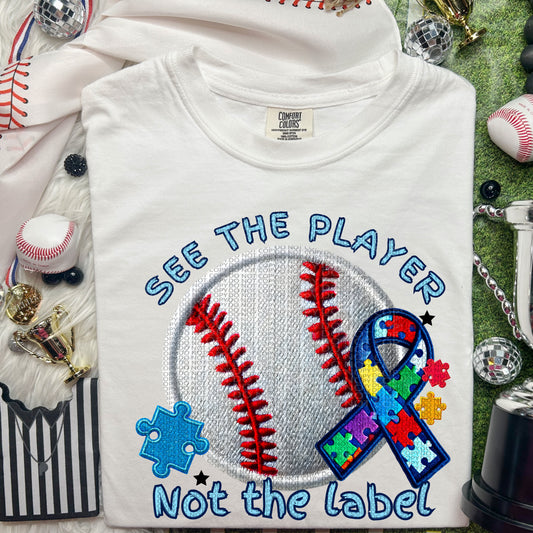 See the label not the player | Baseball | Sports | Autism Awareness PNG