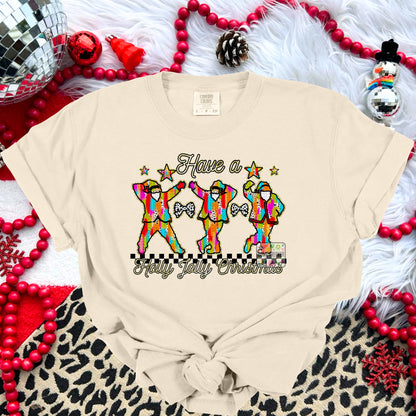 Holly Jolly Christmas Brushstrokes Santas