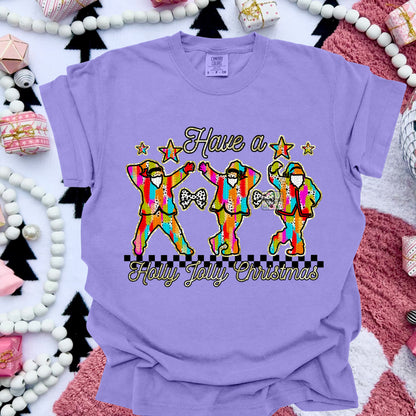 Holly Jolly Christmas Brushstrokes Santas