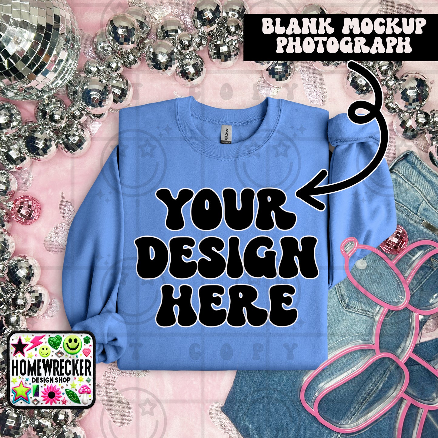 G18000 GILDAN | FOLDED EVERYDAY BALLOON DOGGIE MOCK UPS | SINGLES