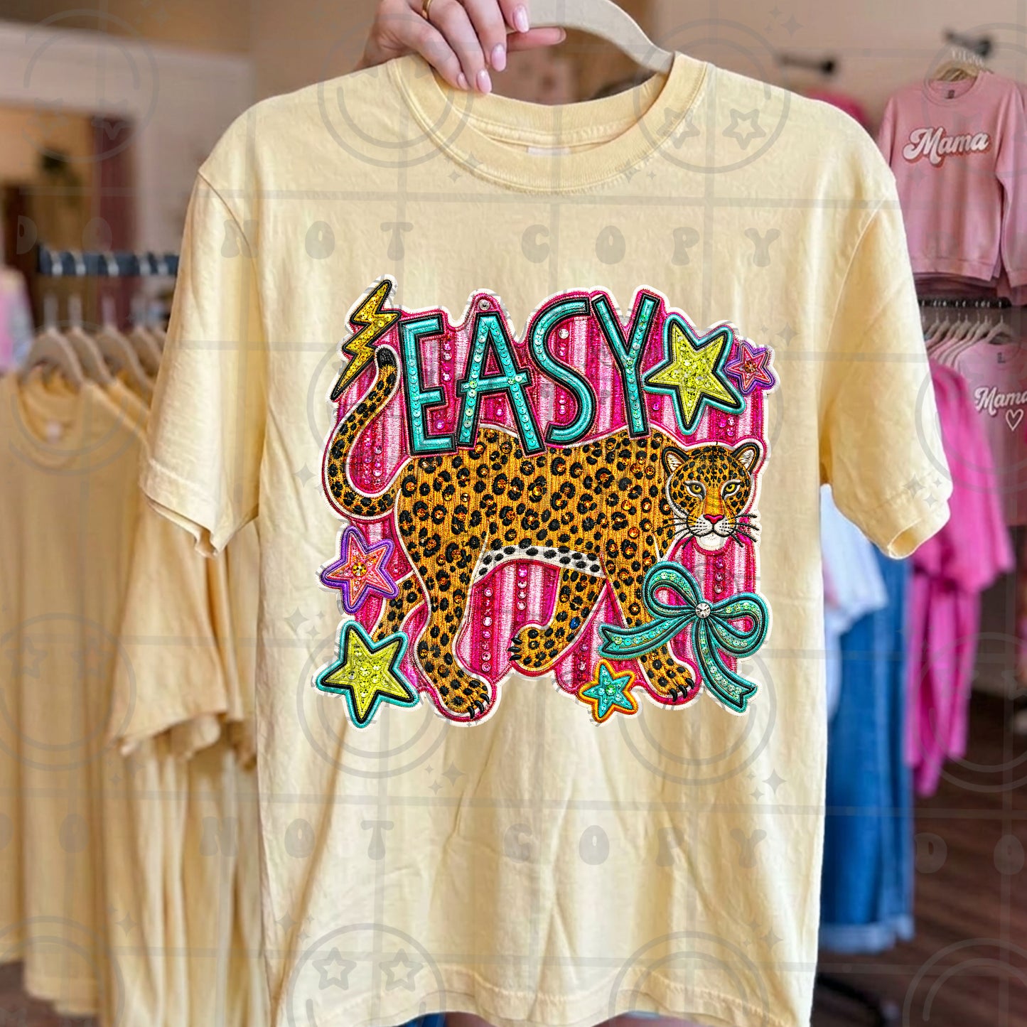 Easy Tiger Faux Embroidery digital patch PNG digital download