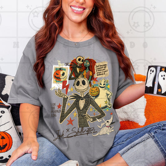 Vintage Halloween Movie Collage PNG