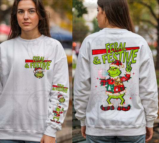 Feral and Festive with pocket and sleeve PNG digital download