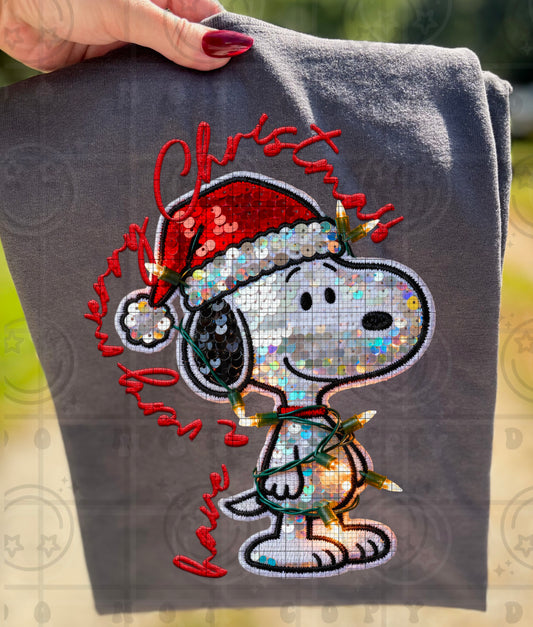 Have a very merry Christmas Faux Sequin Faux Embroidery PNG Digital Download