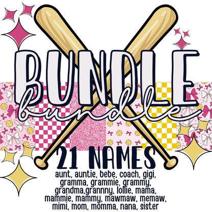 Retro Softball Name Patchwork PNG | Singles + Bundles