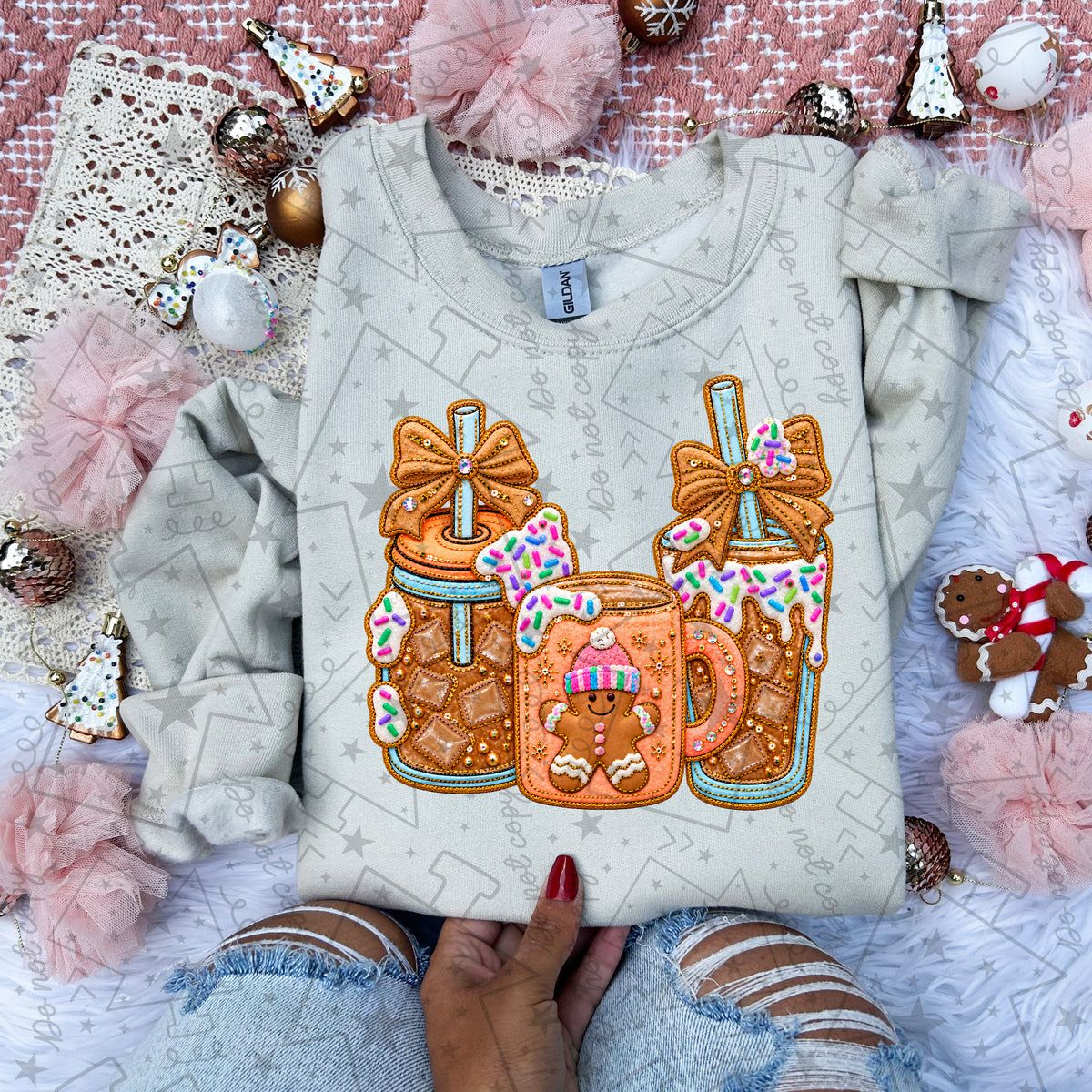 Watermarked preview: Gingerbread Drinks Faux emb 2