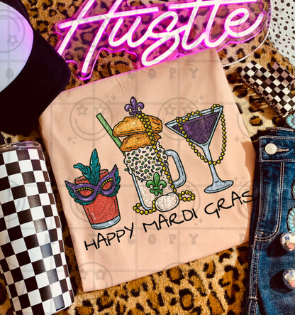 Mardi Gras Distressed PNG Bundle