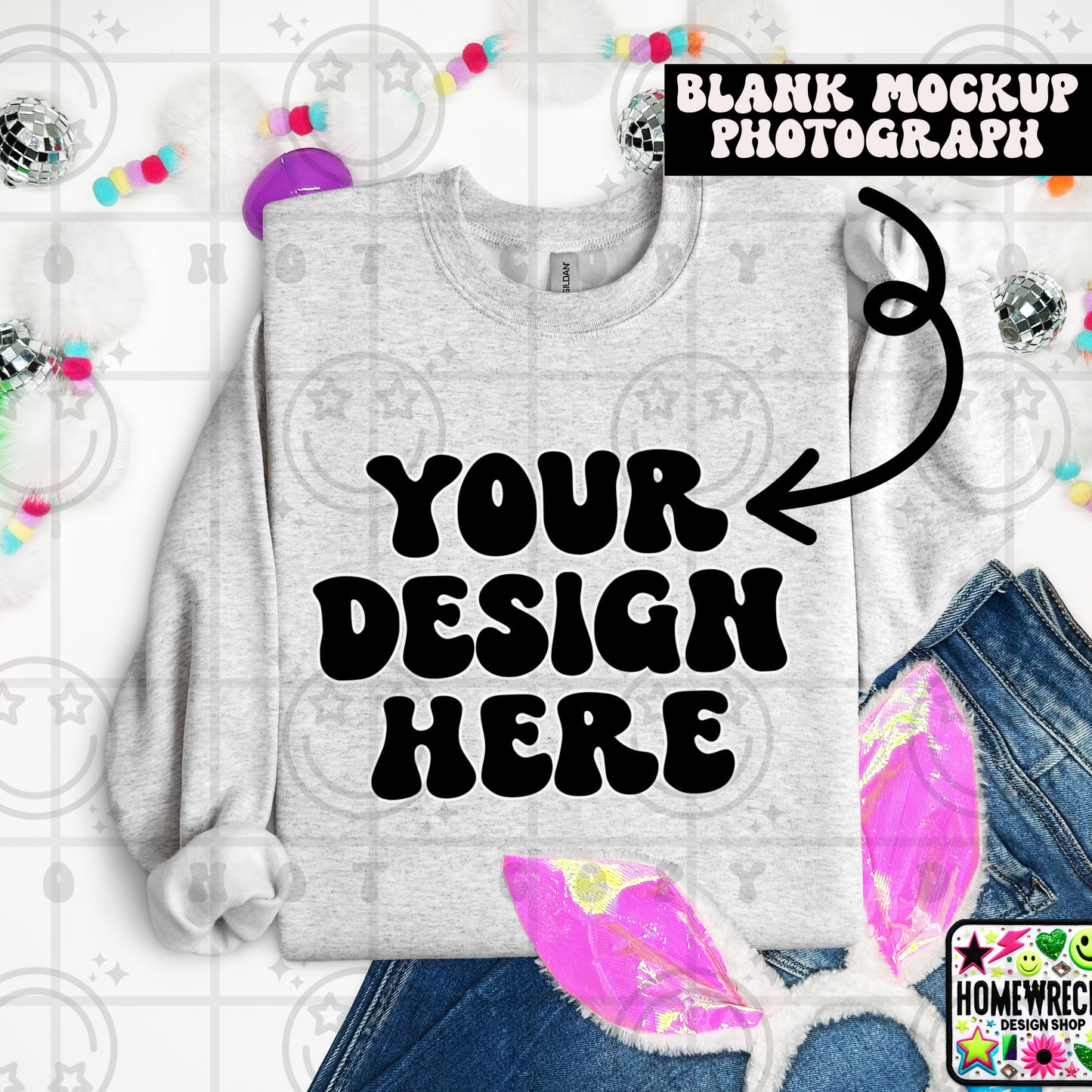 G18000 GILDAN | FOLDED BUNNY EARS BUNNY TAILS MOCK UPS | SINGLES