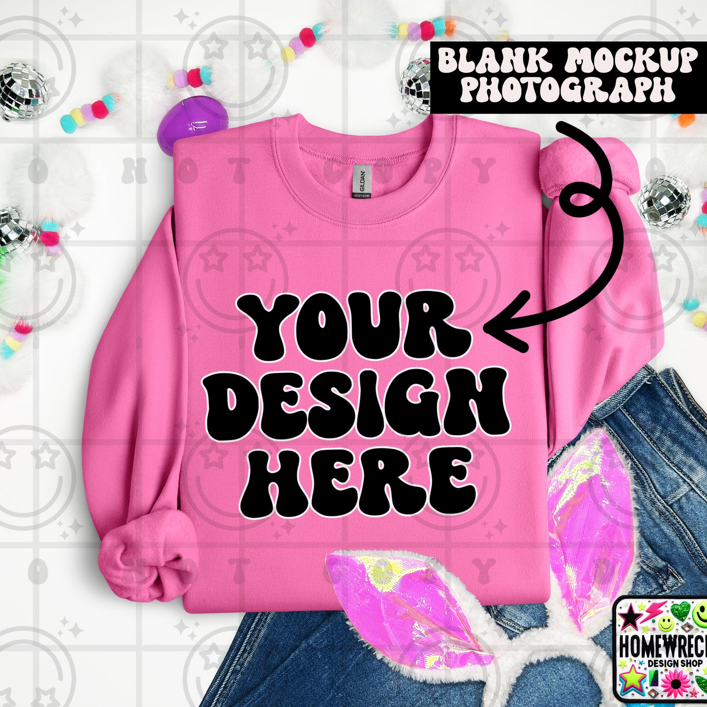 G18000 GILDAN | FOLDED BUNNY EARS BUNNY TAILS MOCK UPS | SINGLES