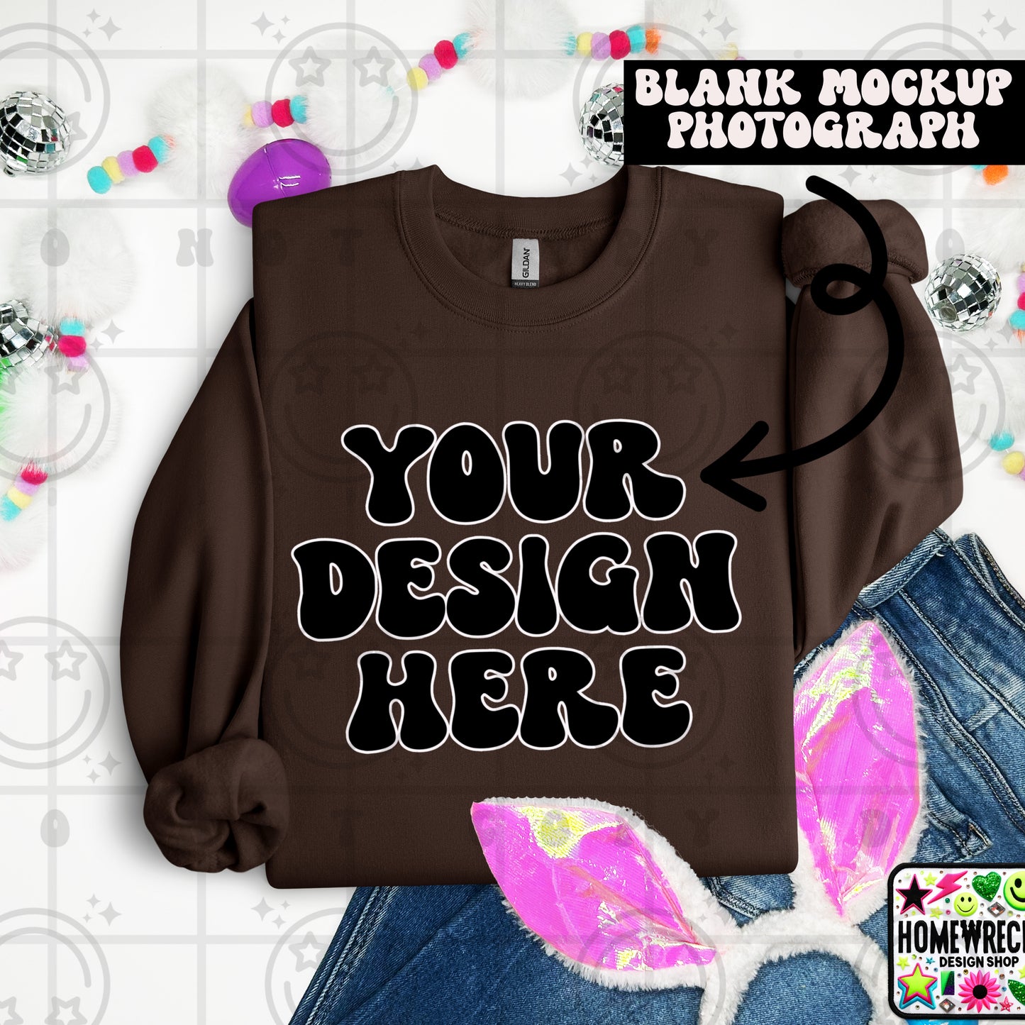 G18000 GILDAN | FOLDED BUNNY EARS BUNNY TAILS MOCK UPS | SINGLES