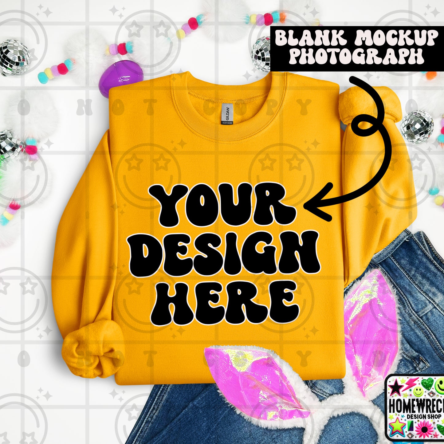 G18000 GILDAN | FOLDED BUNNY EARS BUNNY TAILS MOCK UPS | SINGLES